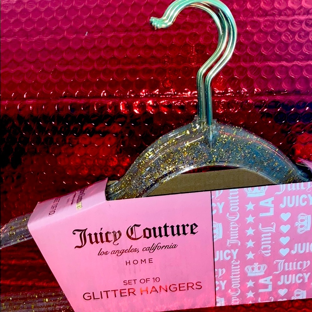 Juicy Couture Glitter Hangers (10) w/ 6pc Face Mask (16 pc Set) - Picture 3 of 5